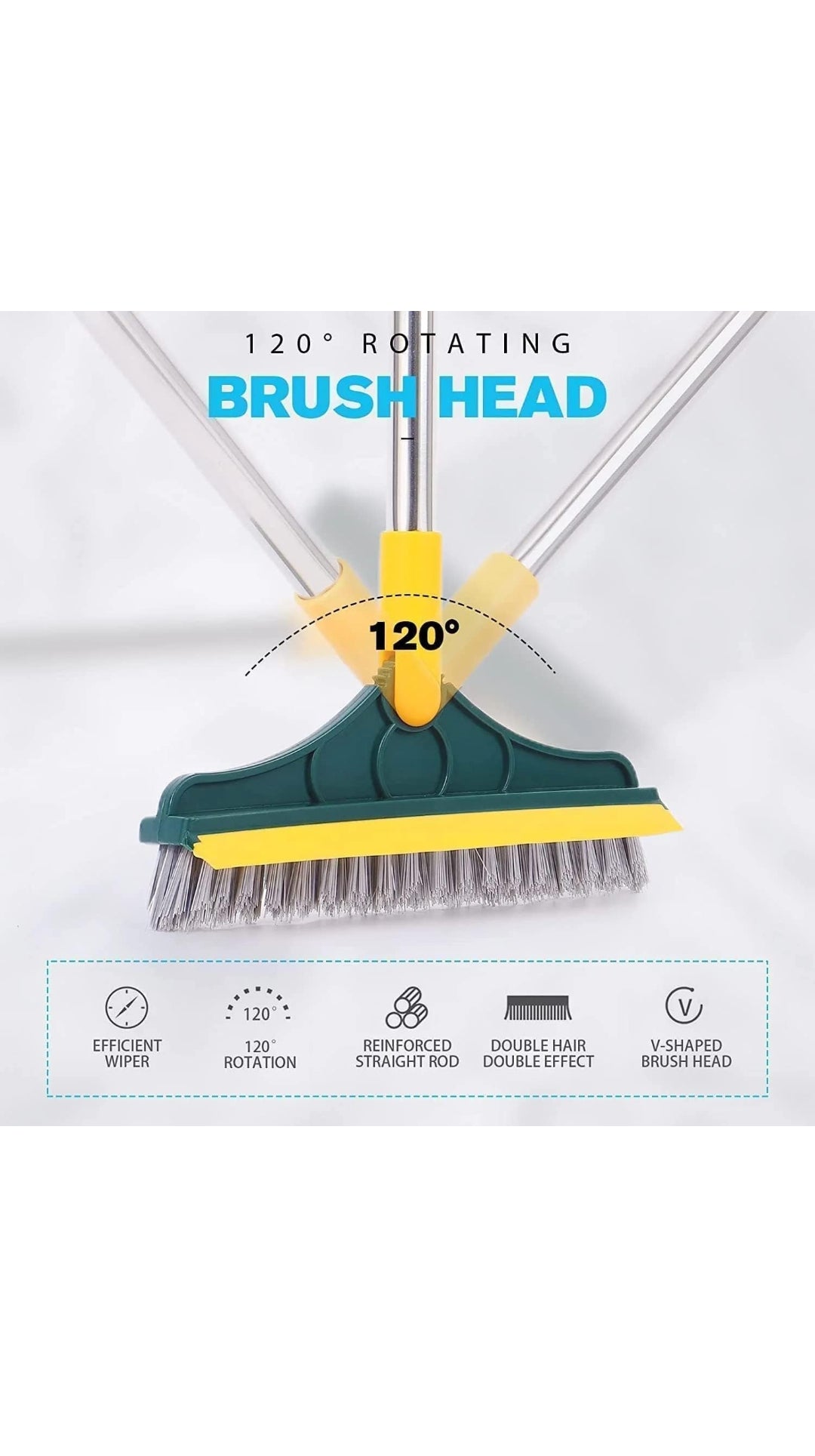 2-in-1 Bathroom Cleaning Brush with Wiper