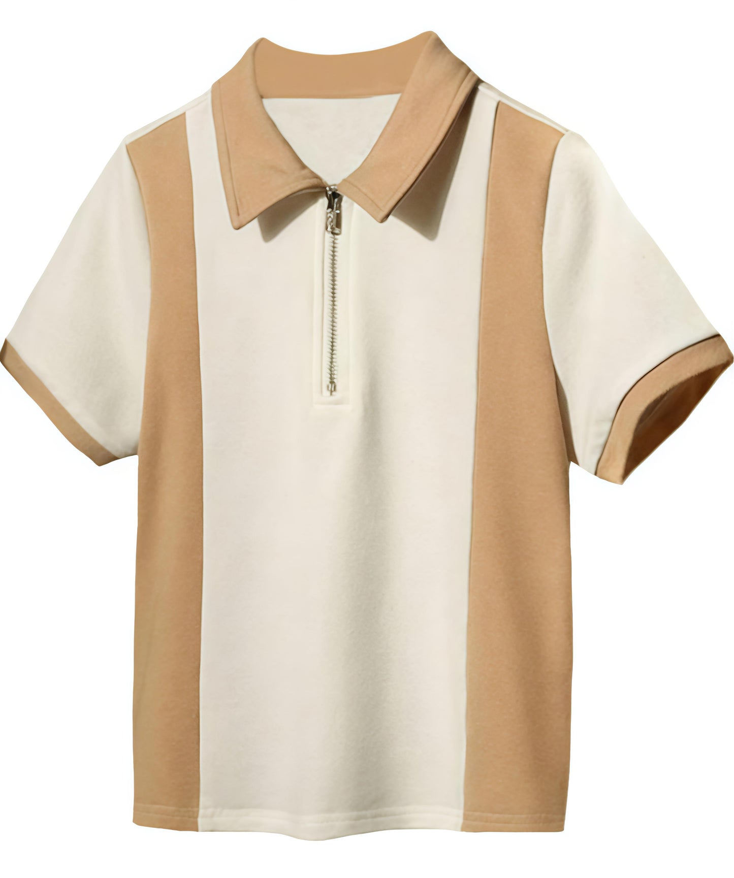Regular Fit Solid Collared With Chain Half Sleeves