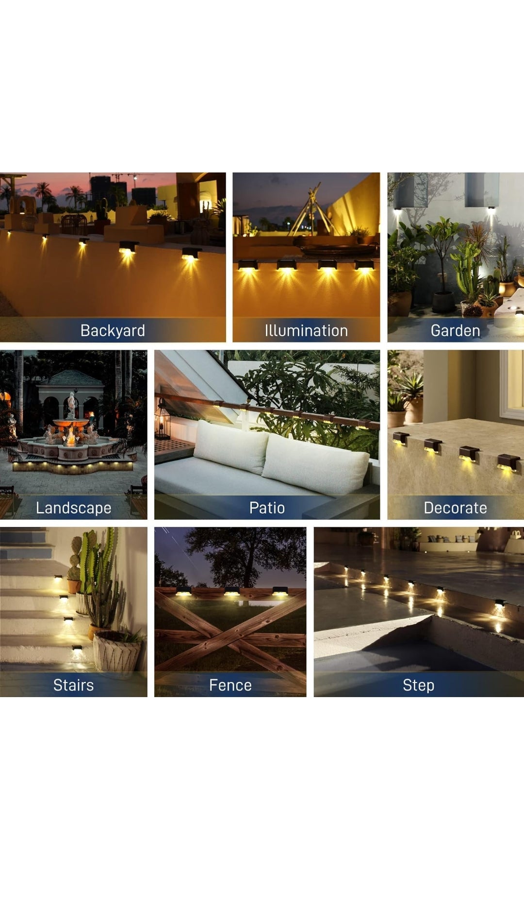 plastic Waterproof LED Solar Powered Deck Stair Outdoor Light , 4 pcs